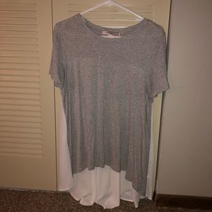 Gray and white shirt